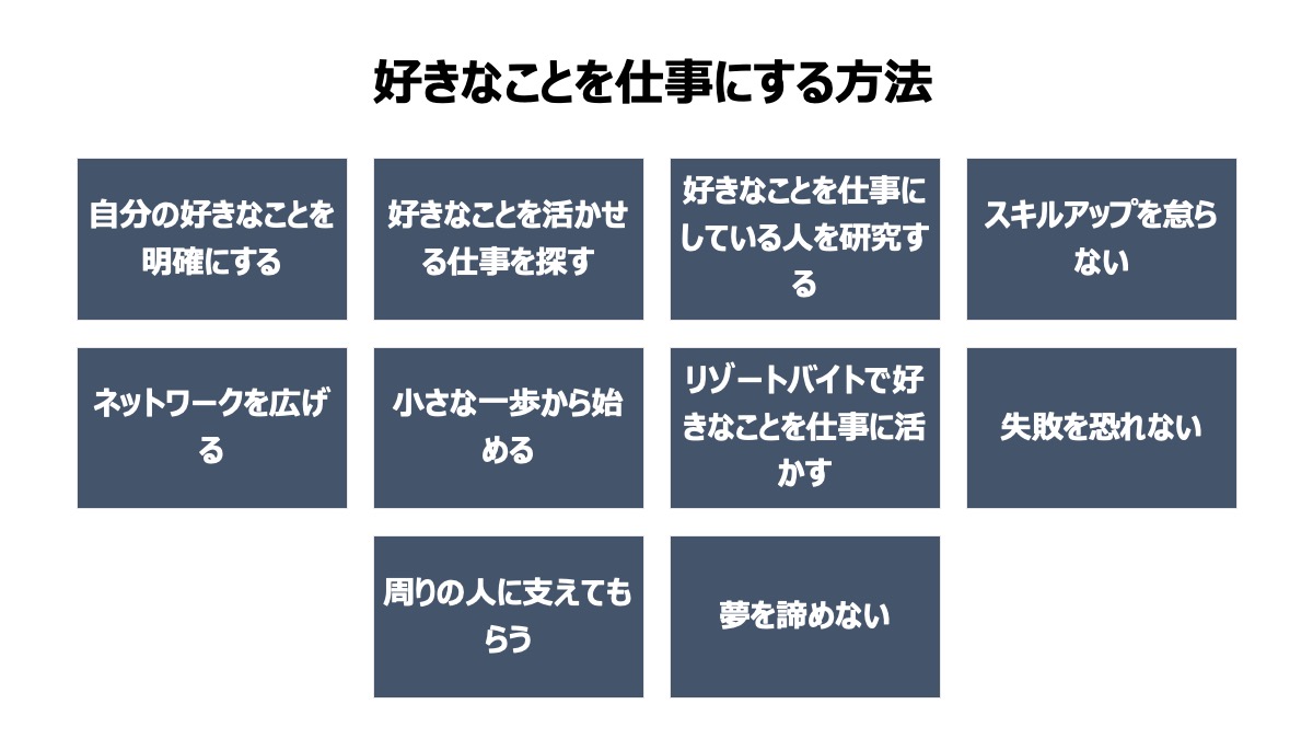 好きなことを仕事にする方法